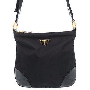 Prada Tessuto Crossbody messenger bag saffiano leather Black